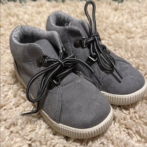 Grey suede lace up sneakers